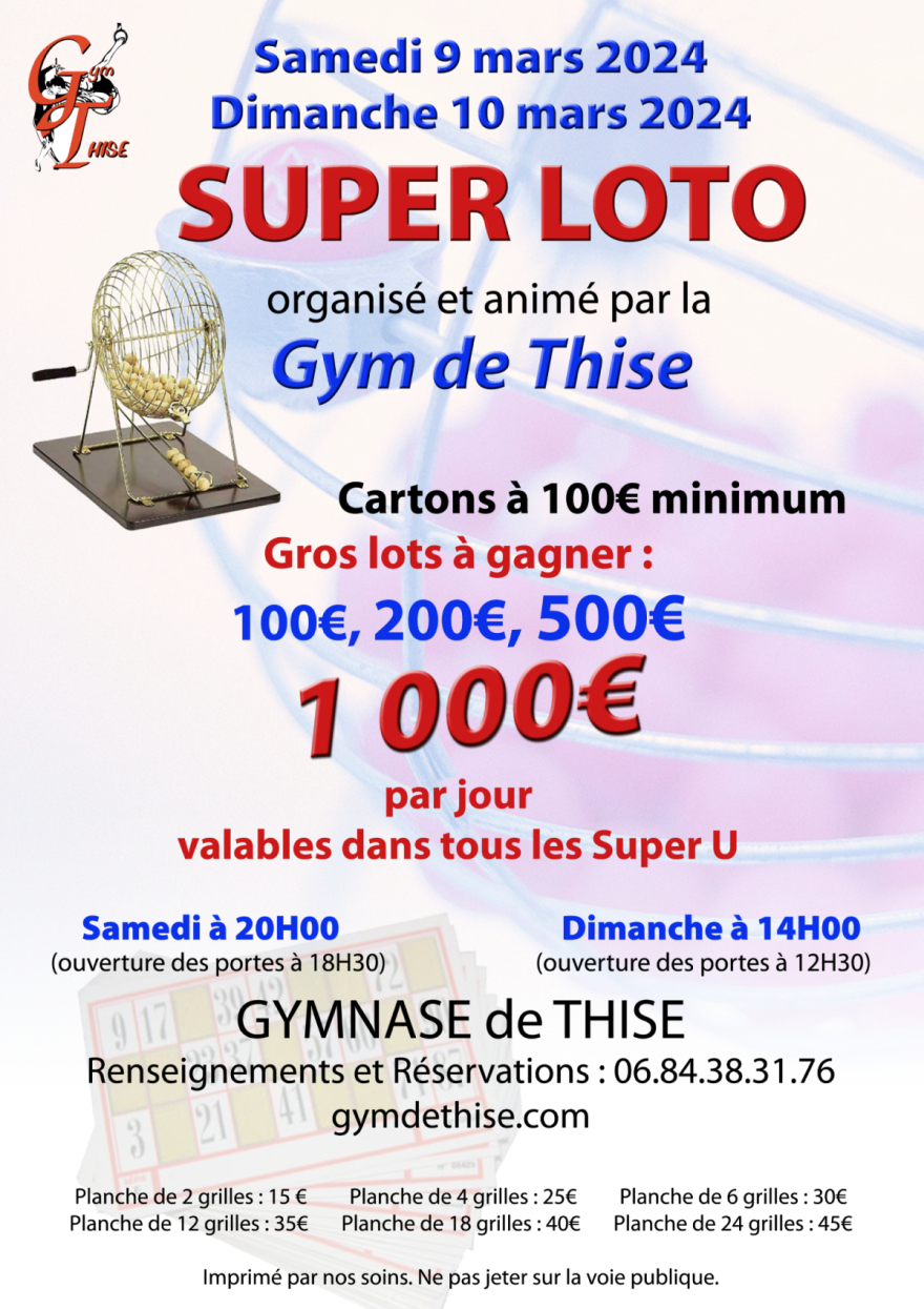 Super Loto de la Gym de Thise (à côté de Besançon)